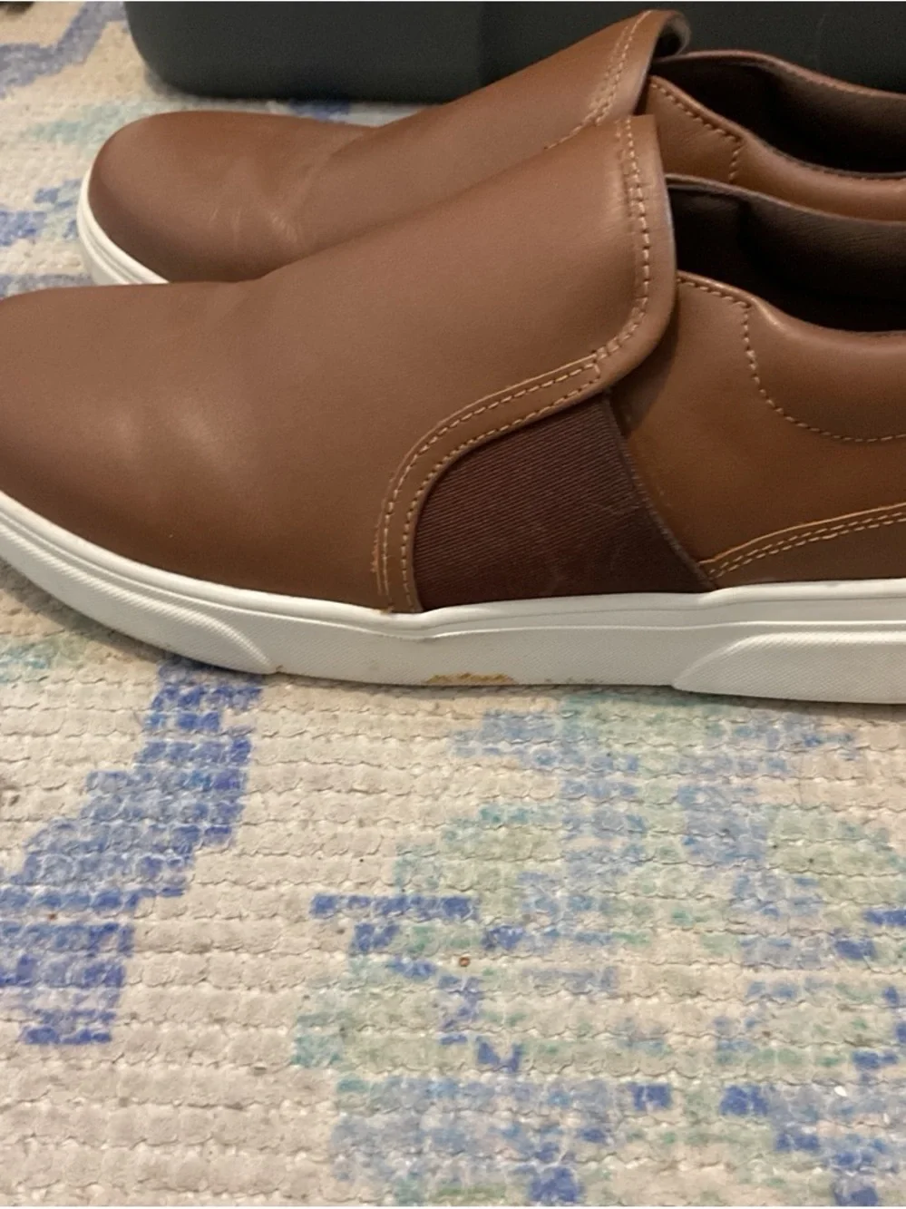 Steve Madden Brown Slip-On Leather Loafers with White Sole